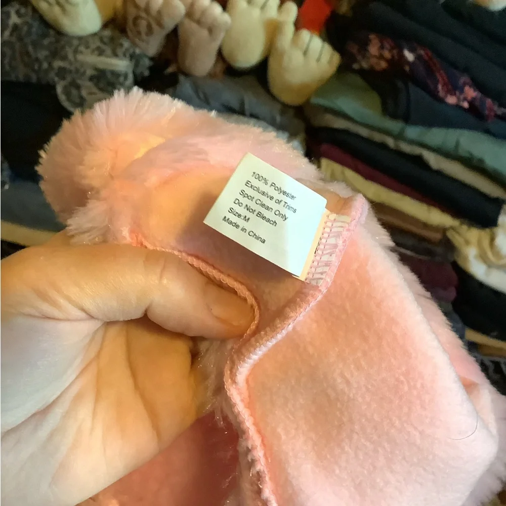 Pink Furry Unicorn Vest with Rainbow Mane size medium